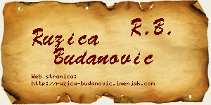Ružica Budanović vizit kartica